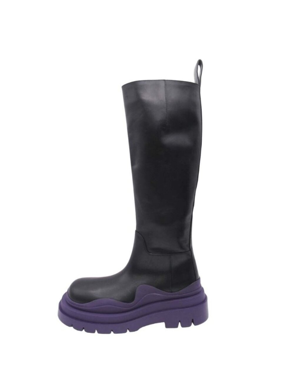 Bottega Veneta Tire Boots Long Platform Shoes Purple Black